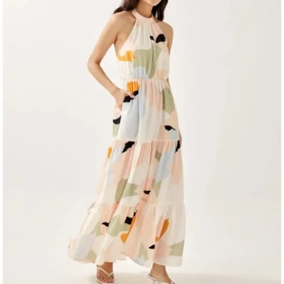 fairy vibes tulle gathered detail halter maxi dress Fairytale Maxi Dress, in White Tulle, Size: Medium